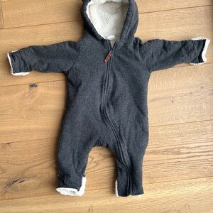 H&M Charcoal Hooded Baby Bunting (4-6M)